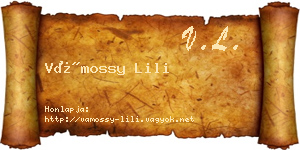 Vámossy Lili névjegykártya