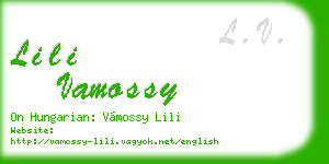 lili vamossy business card